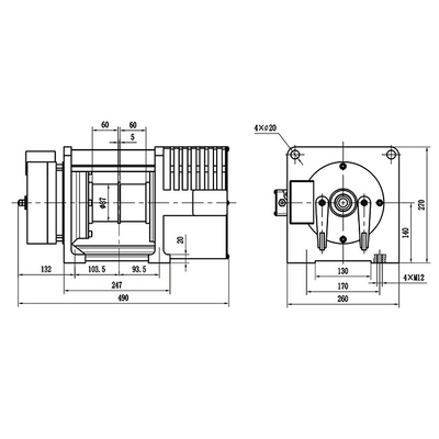Low Noise VVVF Elevator Gearless Elevator Traction Machine 320 To 450kg