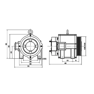 200mm Lift Gearless Elevator Traction Machine MONA Drive For Villa MRL Lift