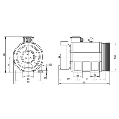 Elevator Parts Gearless Mrl Lift Traction Elevator Machine 0.5 To 1.75m/S