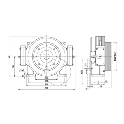 Elevator Gearless Traction Machine Elevator Spare Parts For Passenger Lift Mck100